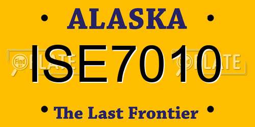 ISE7010 Alaska License Plate