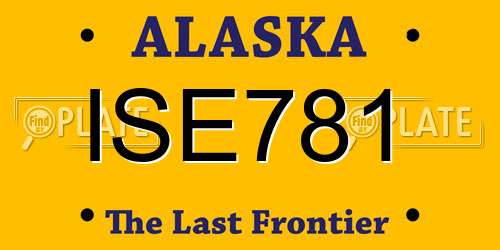 ISE781 Alaska License Plate