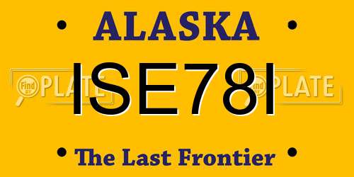 ISE78I Alaska License Plate