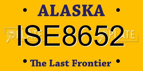 ISE8652 Alaska License Plate