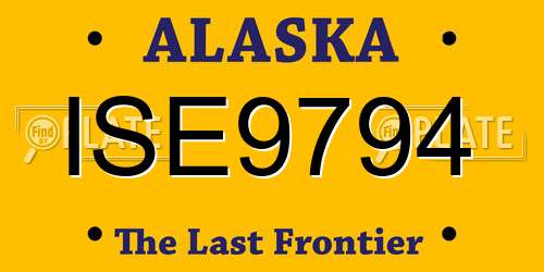 ISE9794 Alaska License Plate