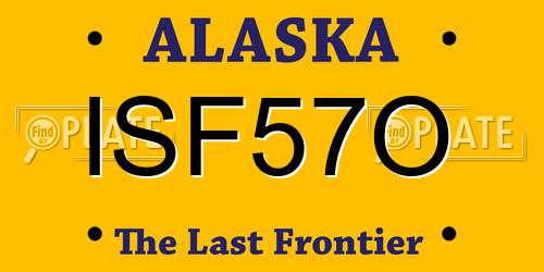 ISF57O Alaska License Plate