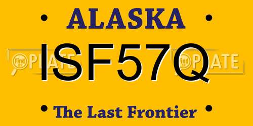 ISF57Q Alaska License Plate
