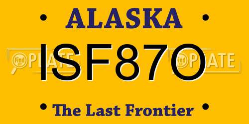 ISF87O Alaska License Plate