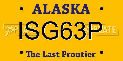 ISG63P Alaska License Plate