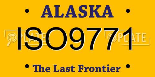 ISO9771 Alaska License Plate