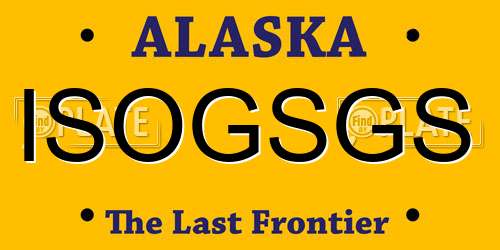 ISOGSGS Alaska License Plate
