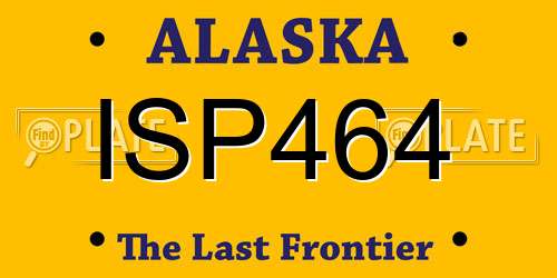 ISP464 Alaska License Plate