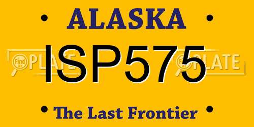 ISP575 Alaska License Plate