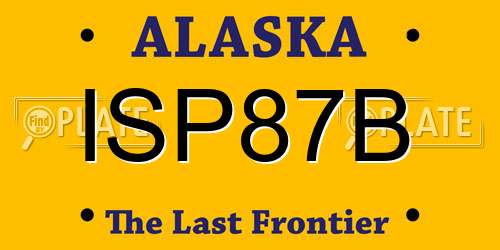 ISP87B Alaska License Plate