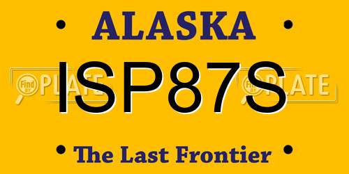 ISP87S Alaska License Plate