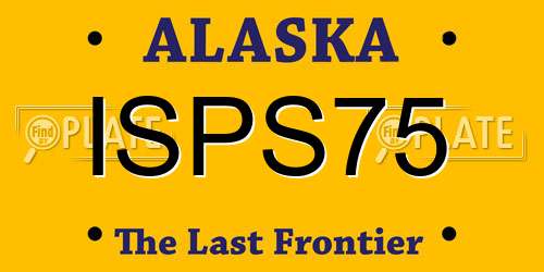 ISPS75 Alaska License Plate