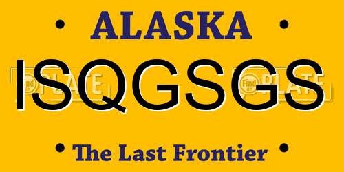ISQGSGS Alaska License Plate