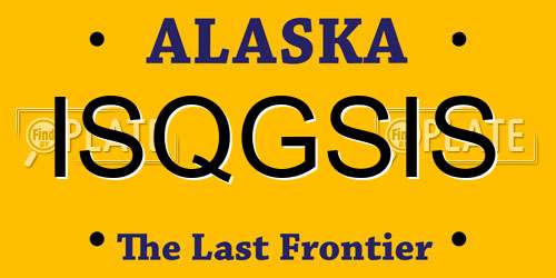 ISQGSIS Alaska License Plate