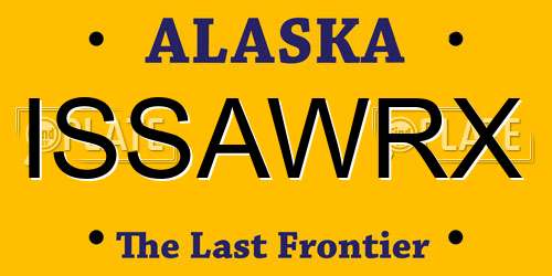 ISSAWRX Alaska License Plate