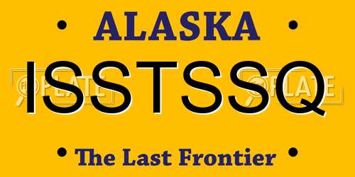ISSTSSQ Alaska License Plate