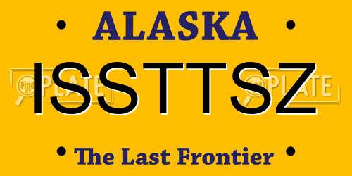 ISSTTSZ Alaska License Plate