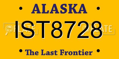 IST8728 Alaska License Plate