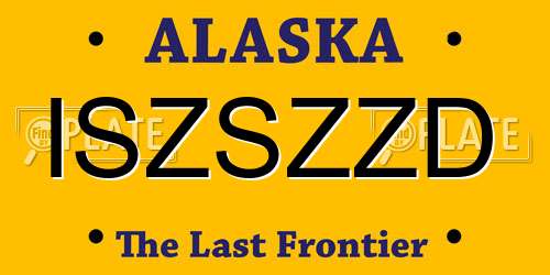 ISZSZZD Alaska License Plate