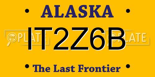 IT2Z6B Alaska License Plate