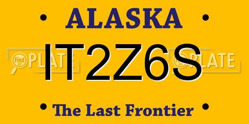 IT2Z6S Alaska License Plate