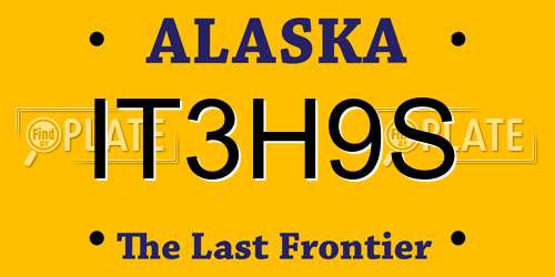 IT3H9S Alaska License Plate