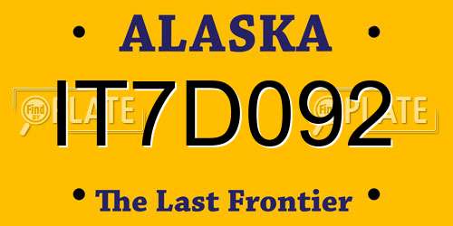 IT7D092 Alaska License Plate
