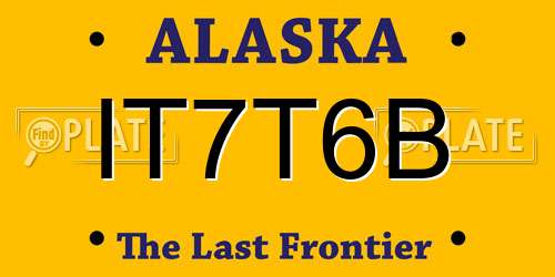 IT7T6B Alaska License Plate