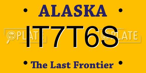 IT7T6S Alaska License Plate