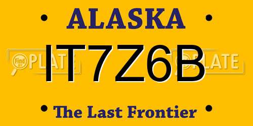 IT7Z6B Alaska License Plate