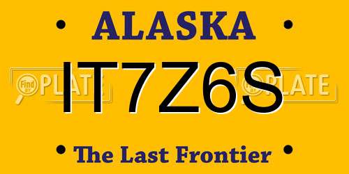 IT7Z6S Alaska License Plate