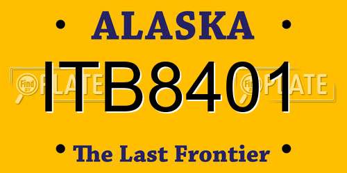 ITB8401 Alaska License Plate