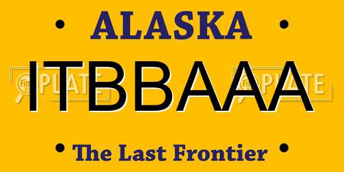 ITBBAAA Alaska License Plate