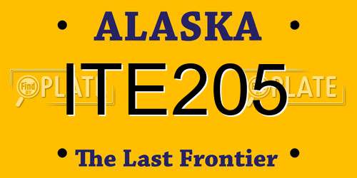 ITE205 Alaska License Plate