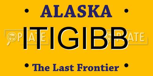 ITIGIBB Alaska License Plate
