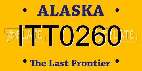 ITT0260 Alaska License Plate