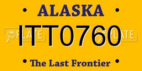 ITT0760 Alaska License Plate