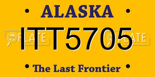ITT5705 Alaska License Plate