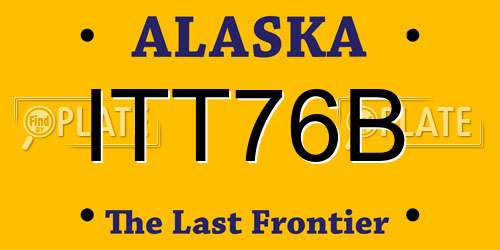 ITT76B Alaska License Plate