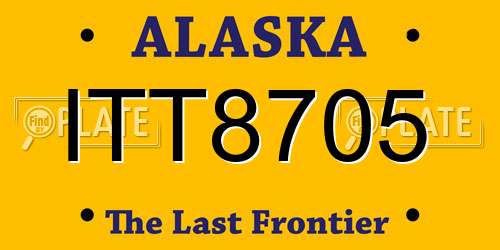 ITT8705 Alaska License Plate
