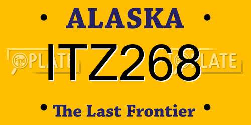 ITZ268 Alaska License Plate