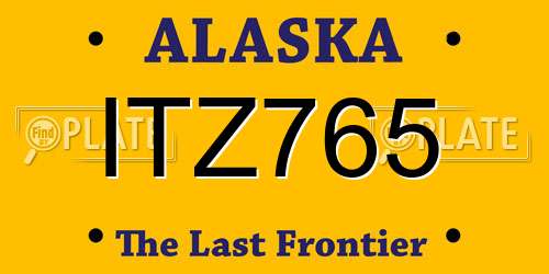 ITZ765 Alaska License Plate