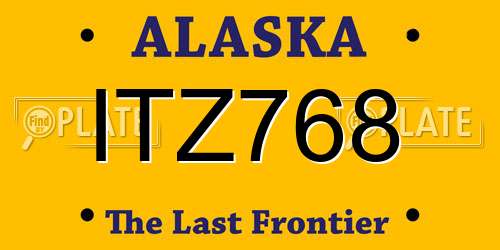 ITZ768 Alaska License Plate