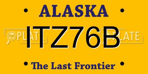ITZ76B Alaska License Plate