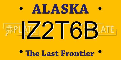 IZ2T6B Alaska License Plate