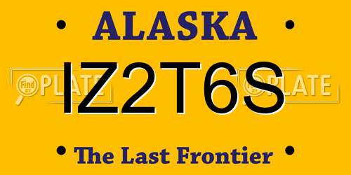 IZ2T6S Alaska License Plate