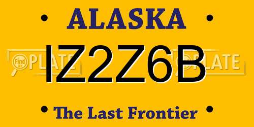 IZ2Z6B Alaska License Plate