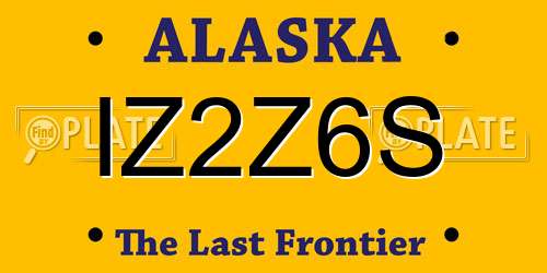 IZ2Z6S Alaska License Plate