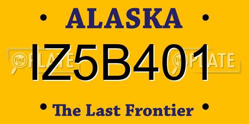 IZ5B401 Alaska License Plate