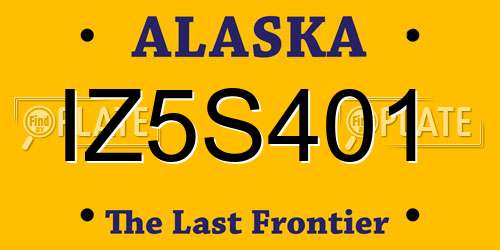 IZ5S401 Alaska License Plate